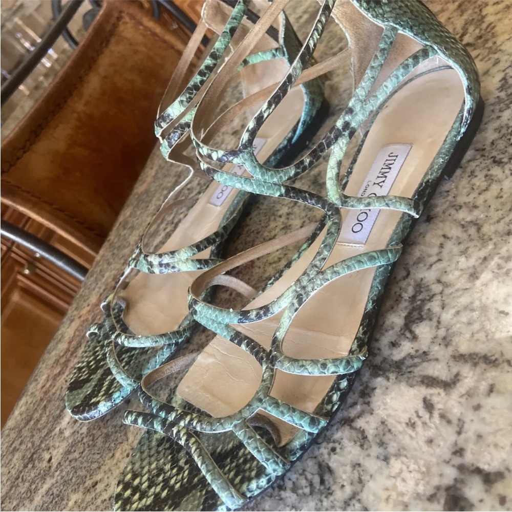 Jimmy Choo Python Strappy Sandals Size 39.5 9 9.5 - image 3